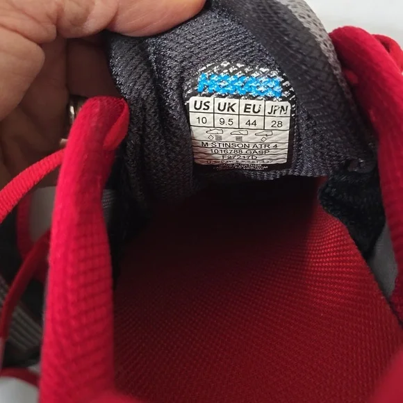Hoka Red and Gray Running Shoes 10
